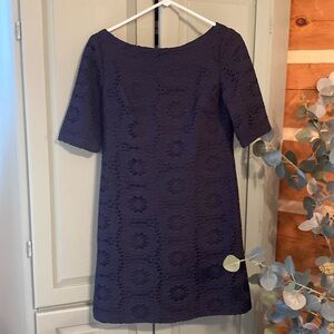 Soft lace overlay navy dress. Beautiful dress!